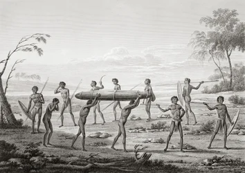 Port Jackson, New Holland: Aboriginal burial ceremony, from 